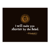 Elizabeth I Quote on Beheading postcards