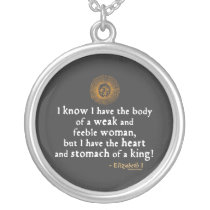 Elizabeth I Tilbury Quote necklaces