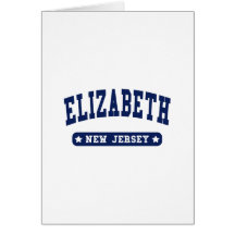 Elizabeth New Jersey College Style tee shirts Greeting Cards