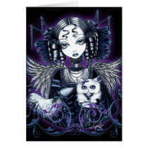 Elizabeth White Persian Cat Angel Card