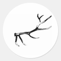 Elk Antler Round Sticker