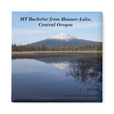 elk lake,may2007 050, MT Bachelor from Hosmer L... Refrigerator Magnets by eric541