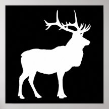 Elk Silhouette Print