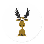 Elk Round Stickers