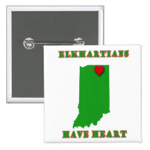 Elkhartians Have Heart Pinback Button