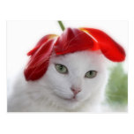 Elle a utilisé un chapeau formé comme une tulipe carte postale