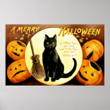 Ellen H. Clapsaddle : Chat de Halloween Affiche