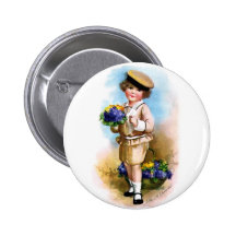 Ellen H. Clapsaddle : Enfant avec le myosotis Badge Avec Épingle