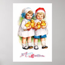Ellen H. Clapsaddle : Enfants avec des canetons Posters
