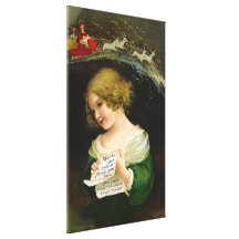 Ellen H. Clapsaddle - fille de Noël avec la lettre Toile Tendue