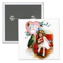 Ellen H. Clapsaddle : Fille de Valentine avec le p Pin's Avec Agrafe