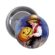 Ellen H. Clapsaddle : Garçon avec Jack O'Lantern 2 Badges