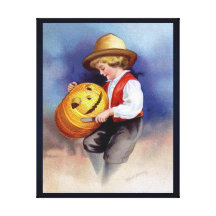 Ellen H. Clapsaddle : Garçon avec Jack O'Lantern 2 Toile Tendue
