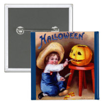 Ellen H. Clapsaddle : Garçon avec Jack O'Lantern Badges