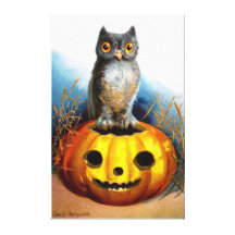 Ellen H. Clapsaddle : Hibou de Halloween Toile Tendue