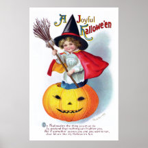 Ellen H. Clapsaddle : Peu de sorcière de citrouill Posters