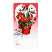 Ellen H. Clapsaddle : Roses de Valentine Étiquettes D’expédition