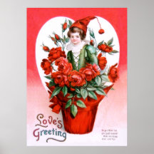 Ellen H. Clapsaddle : Roses de Valentine Poster