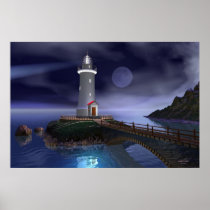 Elliot Key Lighthouse - Full Moon Print