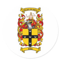 ELLIS FAMILY CREST -  ELLIS COAT OF ARMS STICKER