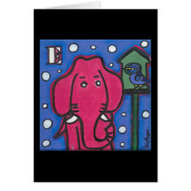 eloise the elephant loves her bird Greeting Card