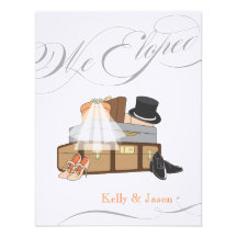 Elopement Wedding Announcement - Orange