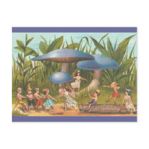 Elves and Fairies in Mushroom Land Postcard