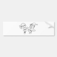 Elves Christmas Dancing Bumper Sticker
