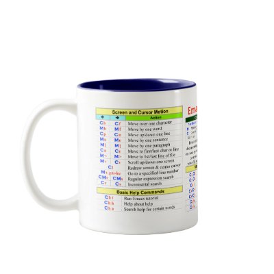 Emacs Quick-Reference Mug by teknowledgist