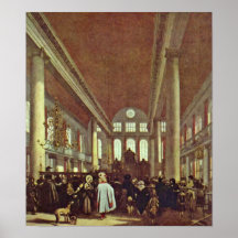 Emanuel de Witte - intérieur de la synagogue Posters