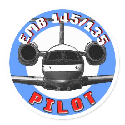 EMB 145 pilot Round Stickers by fdelstanches