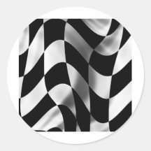 Emballage de drapeau vérifié par passion de fièvre autocollant rond
