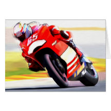 Emballage de la moto rouge cartes