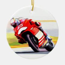 Emballage de la moto rouge décorations pour sapins de noël
