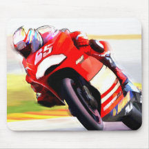 Emballage de la moto rouge tapis de souris