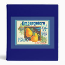Embarcadero Pears Retro Crate Art Vinyl Binder