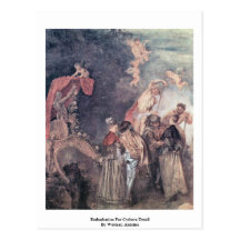 Embarkation For Cythera Detail By Watteau Antoine Post Card