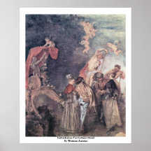 Embarkation For Cythera Detail By Watteau Antoine Print