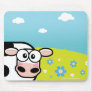 Embarrassed Cartoon Cow Mousepads