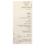 Embassy Floral Ecru Creme Wedding Menu Card rack cards