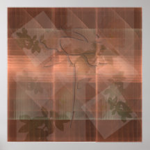 Embedded Rose Fractal Collage Poster