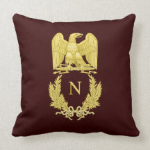 Emblem of Napoleon Bonaparte Throw Pillows