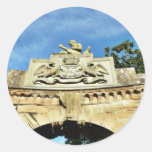 Emblème de château adhésif rond