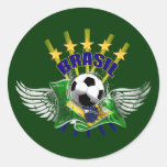 Emblème de logo du Brésil cinq étoiles pour les ca Adhésif Rond