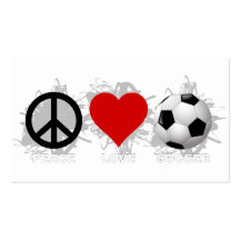 Emblème du football d'amour de paix cartes de visite professionnelles