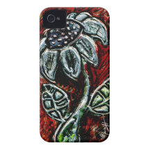 Embossed and Painted Metal Flower iPhone 4 Covers