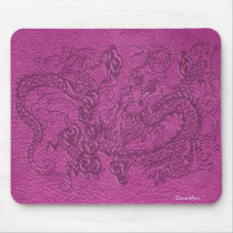 Embossed Dragon on Pink Leather Texture