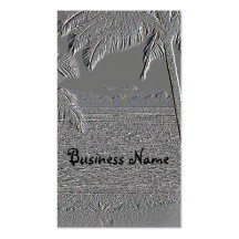 Embossed Hawaiian scenes business card