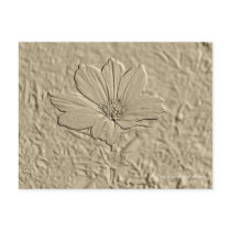 Embossed Look Gold Cosmos Flower Post Cards