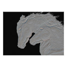 Embossed Look Horses Black background Personalized Invites